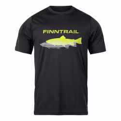 Футболка мужская Finntrail Shadow fish 6706 BlackYellow, хлопок, черный, размер 48-50 (M), 170-180 см