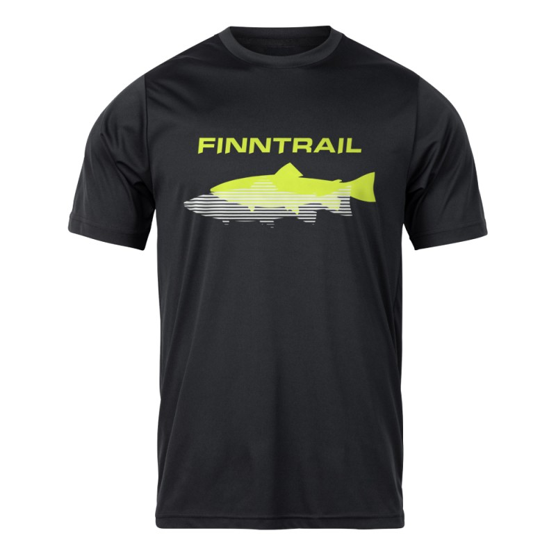 Футболка мужская Finntrail Shadow fish 6706 BlackYellow, черный, размер L