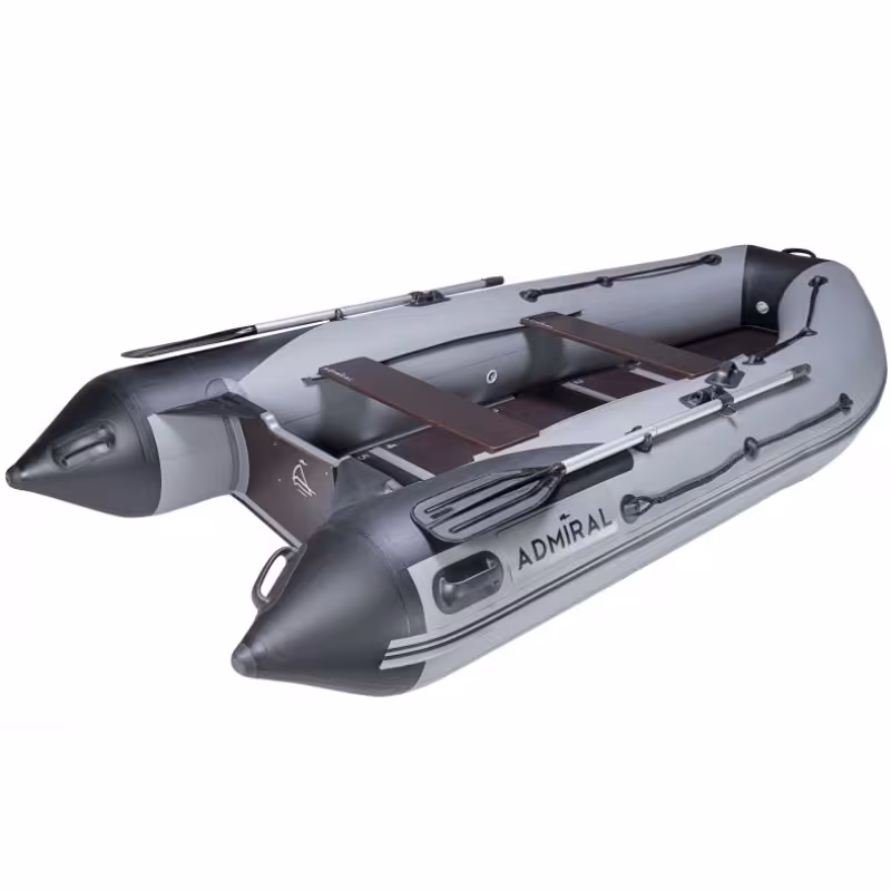 Надувная лодка ПВХ Адмирал 360 Sport, пайол фанерный, красный/серый