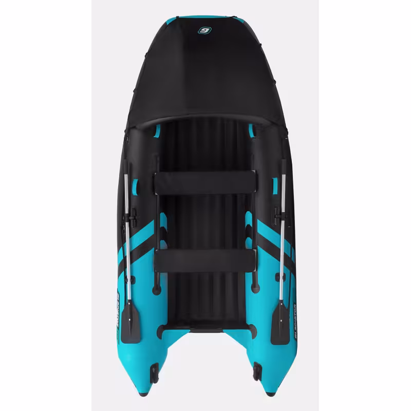 Надувная лодка ПВХ Gladiator E350PRO, НДНД, черный/бирюзовый