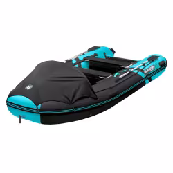 Надувная лодка ПВХ Gladiator E380PRO, НДНД, черный/бирюзовый