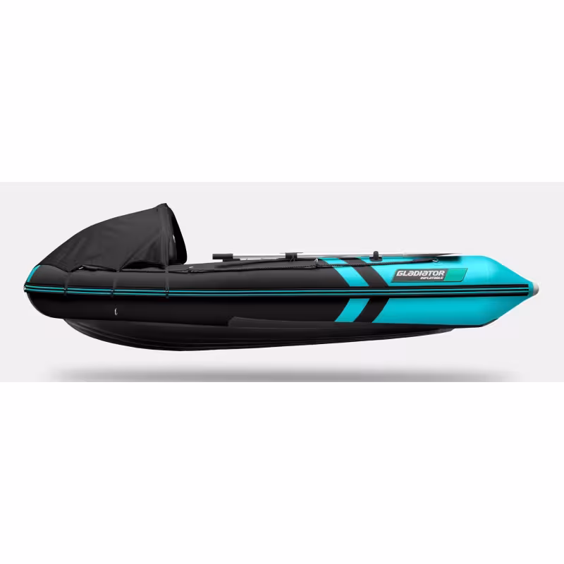 Надувная лодка ПВХ Gladiator E330PRO, НДНД, черный/бирюзовый