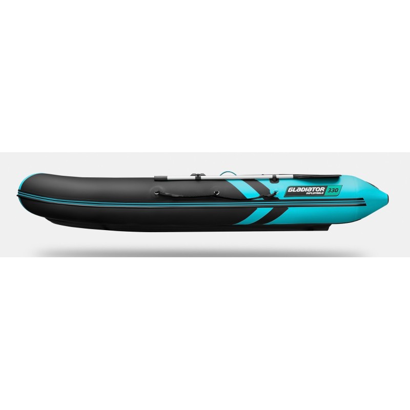 Надувная лодка ПВХ Gladiator E330S, НДНД, черный/бирюзовый