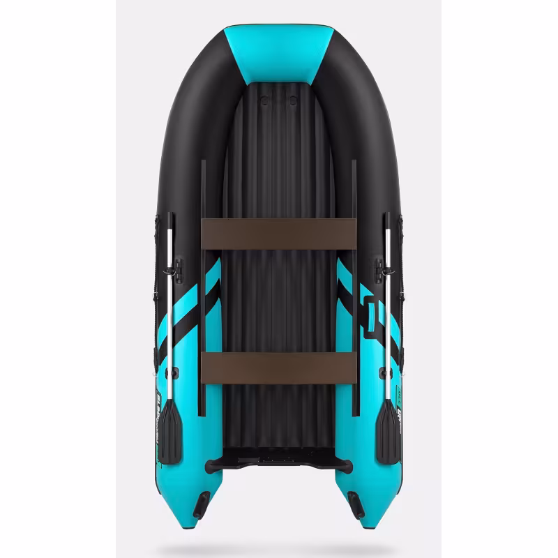 Надувная лодка ПВХ Gladiator E330S, НДНД, черный/бирюзовый