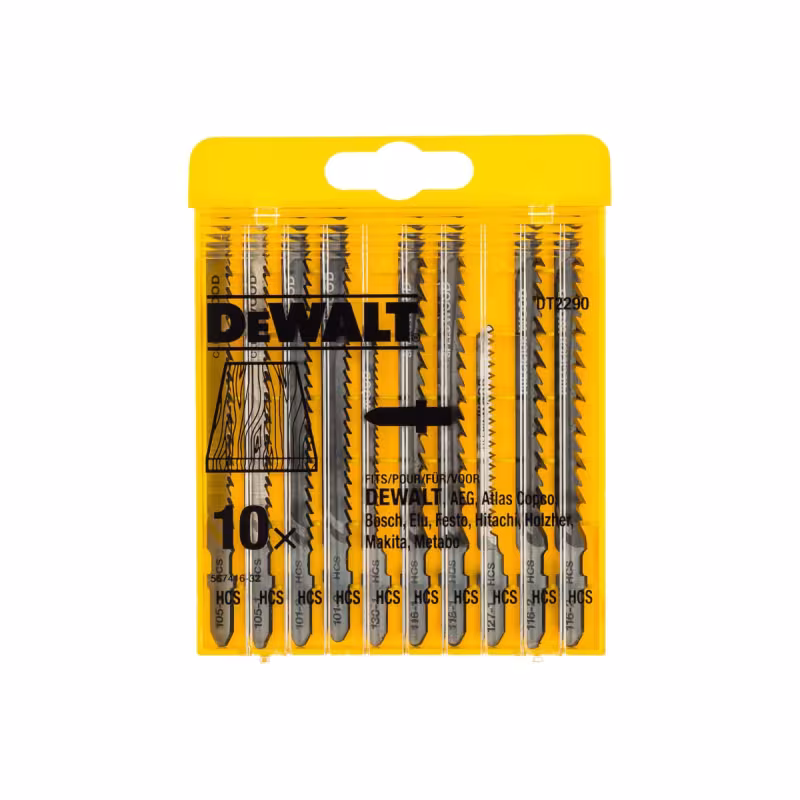 Набор пилок для лобзика по дереву Dewalt DT2290, 10 шт