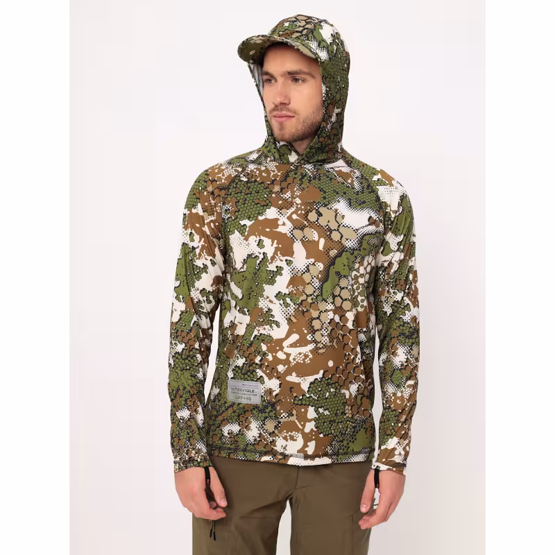 Джерси с капюшоном мужское Triton Gear, ткань Fabreex, принт Forest Green, размер XL