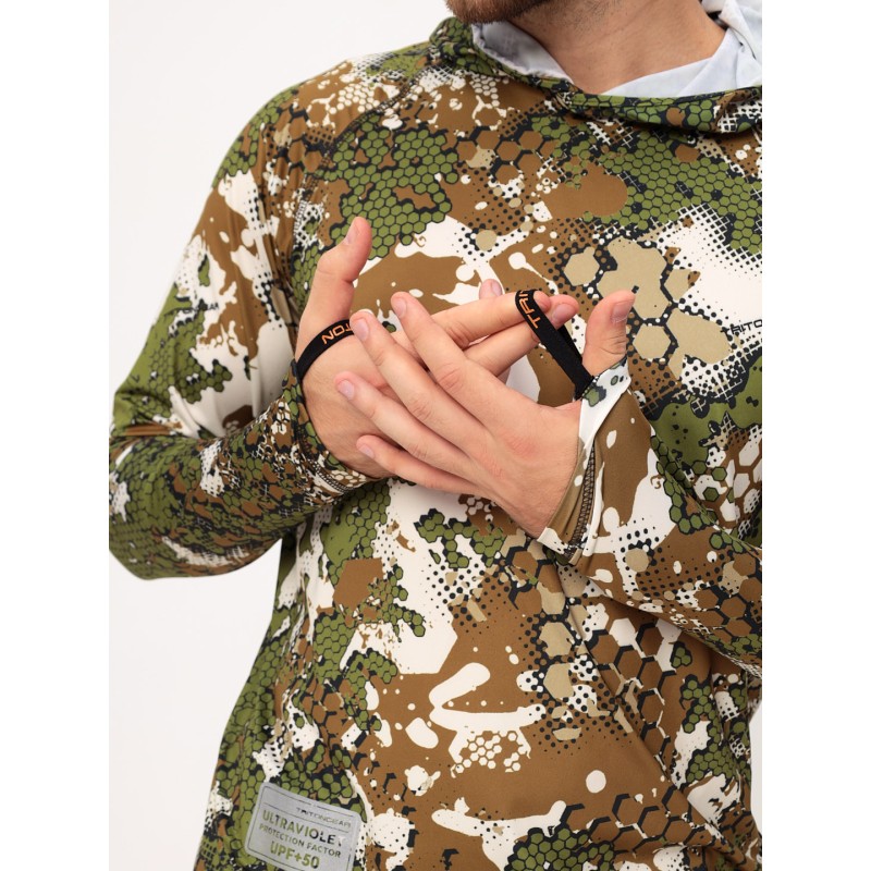 Джерси с капюшоном мужское Triton Gear, ткань Fabreex, принт Forest Green, размер XL