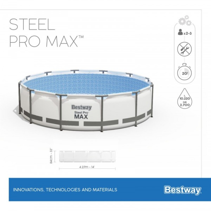 Бассейн каркасный Bestway Steel Pro Max, 427х84 см, 10220 л