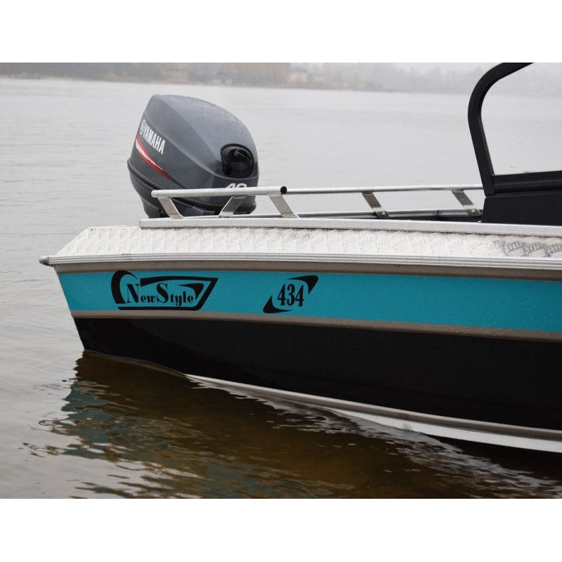 Лодка алюминиевая Wellboat-43-4 + доп. оборудование, синий/черный