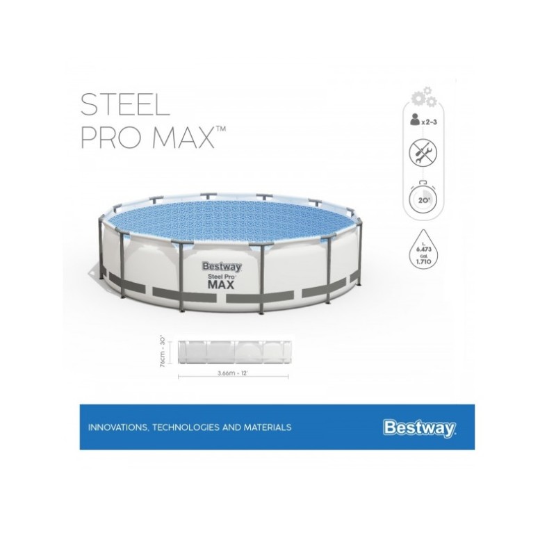 Бассейн каркасный Bestway Steel Pro Max, 366х76 см, 6473 л