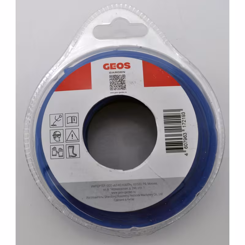Корд триммерный Geos Quadra 213990, квадрат витой, 2,0мм*15м