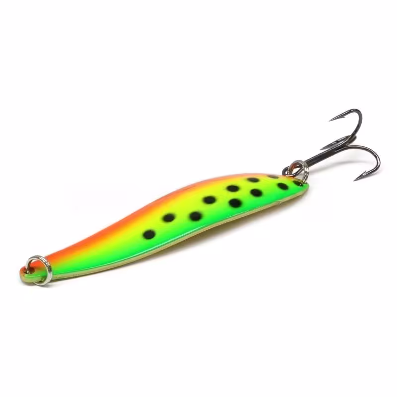 Блесна колеблющаяся Kuusamo Atlantti 90/25, BL/GR/Fye/FR-B, UV