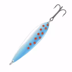 Блесна колеблющаяся Kuusamo Atlantti 90/25, FR/BLU/S-S, UV