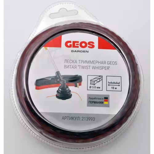 Корд триммерный Geos Twist Whisper 213993, квадрат витой, 3,0мм*15м