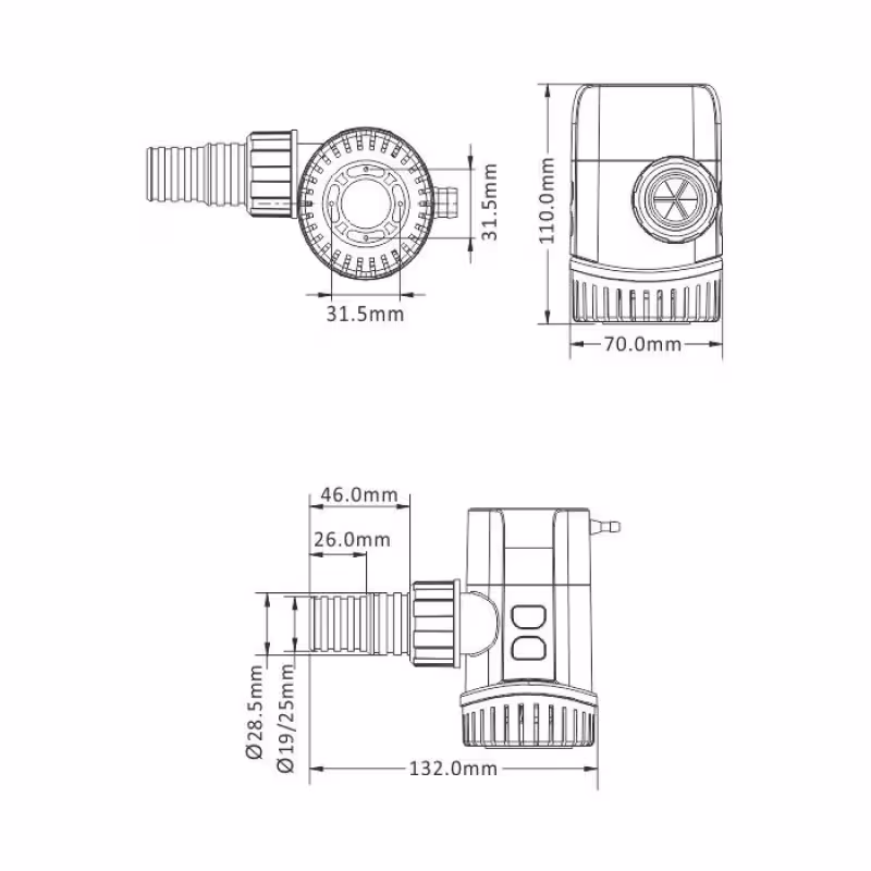 Помпа осушительная SeaFlo SFBP2-G1100-13B, 69 л/мин