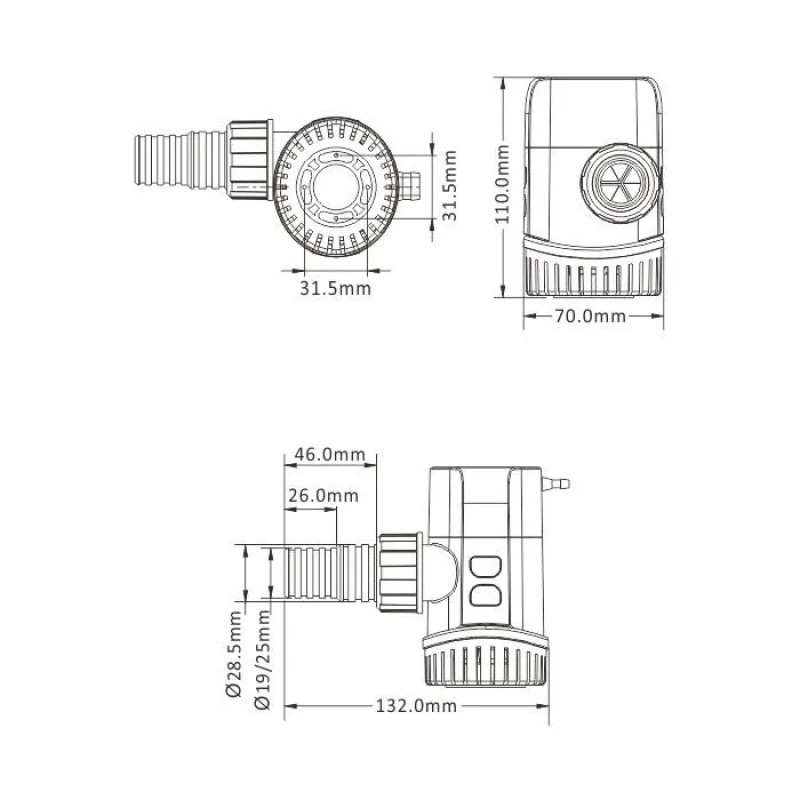 Помпа осушительная SeaFlo SFBP2-G1100-13B, 69 л/мин