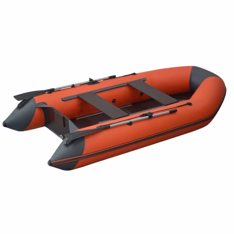 Надувная лодка ПВХ Flinc FT 320K, пайол фанерный, графит/оранжевый