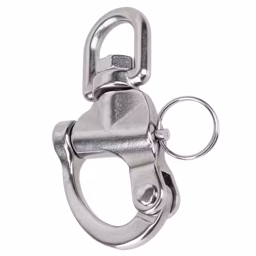 Карабин фаловый с вертлюгом Мореман 10005851, 87 мм.