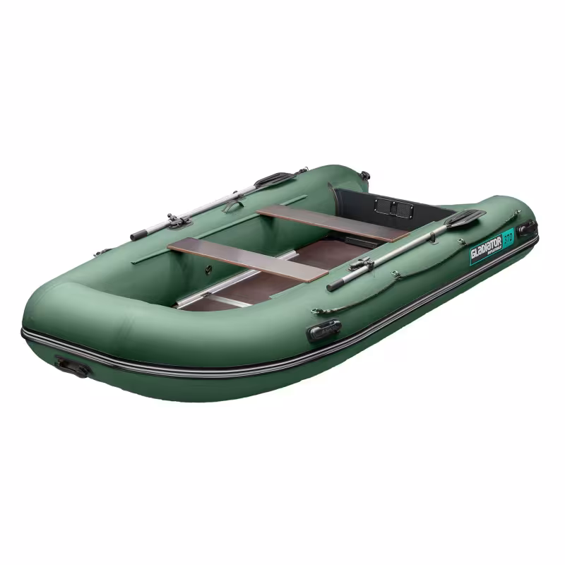 Надувная лодка ПВХ Gladiator B370, пайол фанерный, оливковый