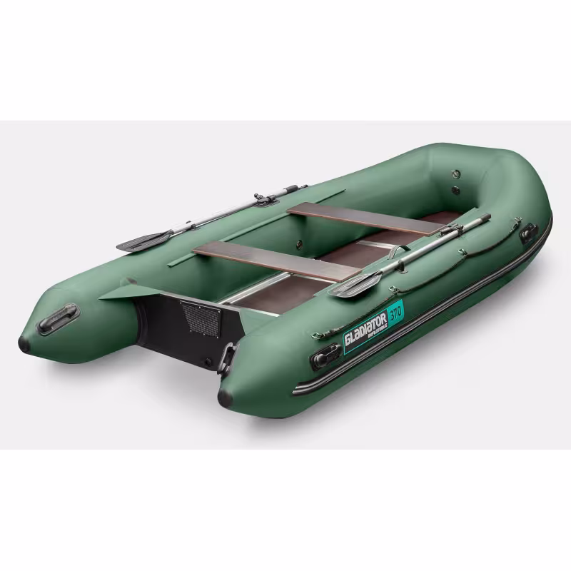 Надувная лодка ПВХ Gladiator B370, пайол фанерный, оливковый
