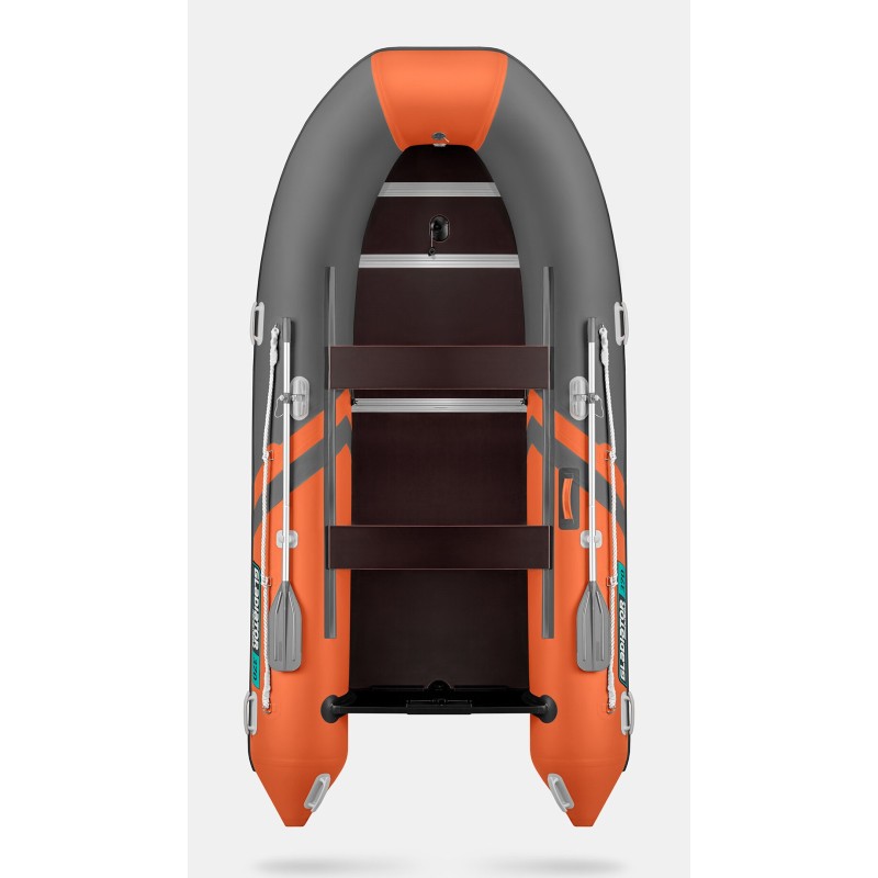 Надувная лодка ПВХ Gladiator B370, пайол фанерный, оранжевый/темно-серый