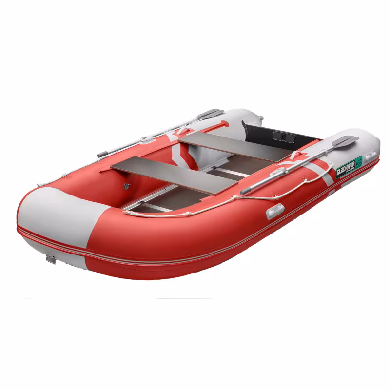 Надувная лодка ПВХ Gladiator B420, пайол фанерный, красный/белый