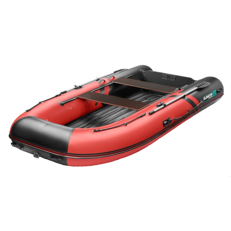 Надувная лодка ПВХ Gladiator E420S Jet, НДНД, красный/черный