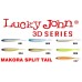 Силиконовая приманка Lucky John 3D Series Makora Split Tail 4.0in, цвет 002, 6шт