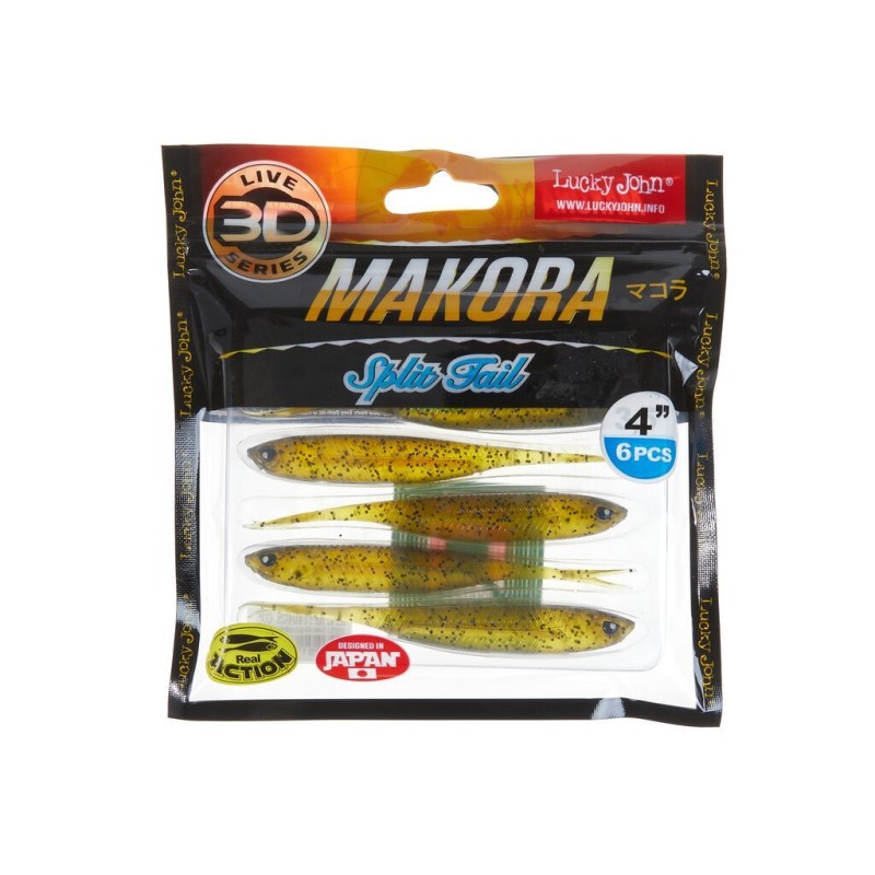 Силиконовая приманка Lucky John 3D Series Makora Split Tail 5.0in, цвет 005, 4шт