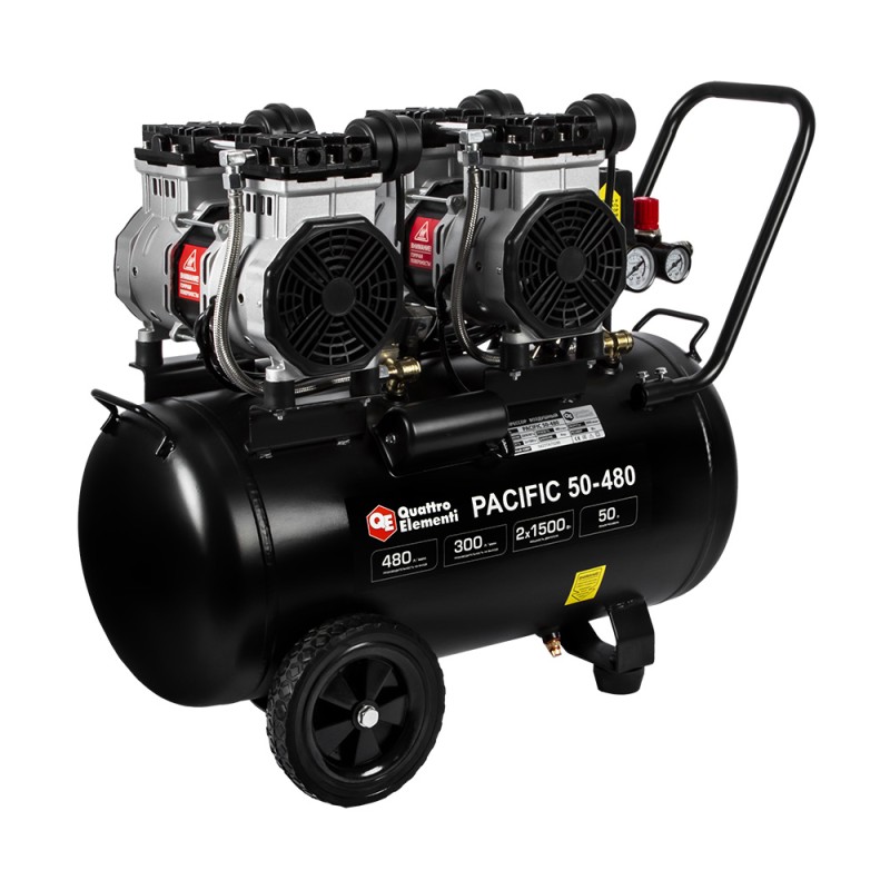 Компрессор поршневой безмасляный Quattro Elementi Pacific 50-480