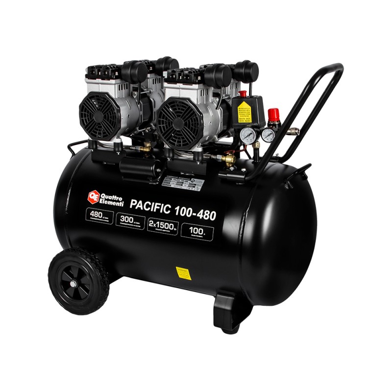 Компрессор поршневой безмасляный Quattro Elementi Pacific 100-480