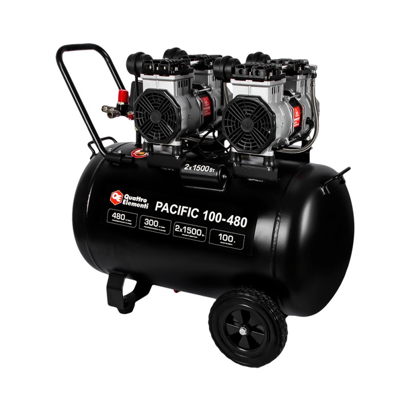Компрессор поршневой безмасляный Quattro Elementi Pacific 100-480