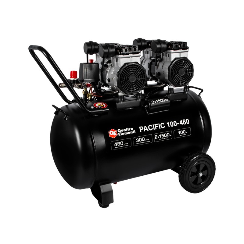 Компрессор поршневой безмасляный Quattro Elementi Pacific 100-480