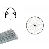 Колесо велосипедное в сборе 24", заднее, втулка WSM-24RV, под трещотку 6/7 скоростей, на гайках, V-Brake, двустеночный обод