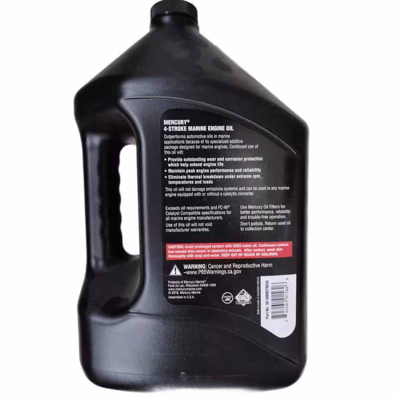 Масло моторное минеральное для 4Т лодочных моторов Mercury 10W-30, 4 л
