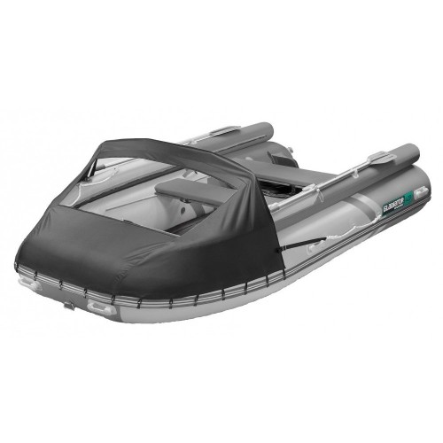 Надувная лодка ПВХ с фальшбортом Gladiator E450X, НДНД, светло-серый/темно-серый