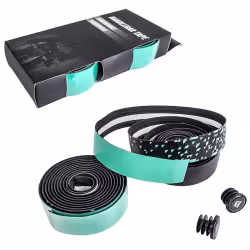 Обмотка руля Tech Team Blocks EVA+PU Bianchi/Black, мятный/черный, 2 шт