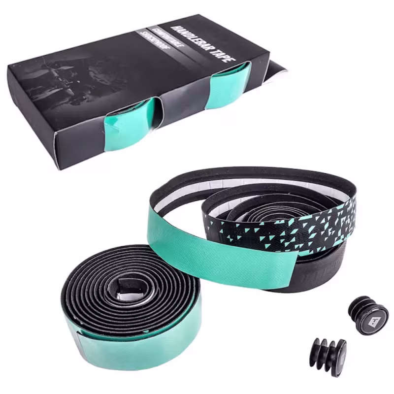 Обмотка руля Tech Team Blocks EVA+PU Bianchi/Black, мятный/черный, 2 шт