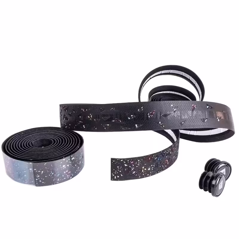 Обмотка руля Tech Team Reflect EVA+PU Black, узор с светоотражающими элементами, 2 шт