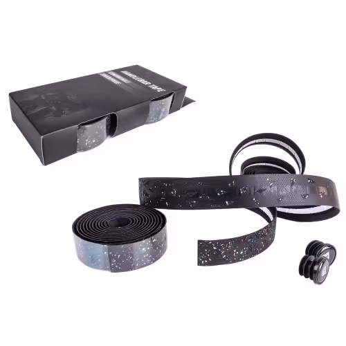 Обмотка руля Tech Team Reflect EVA+PU Black, узор с светоотражающими элементами, 2 шт