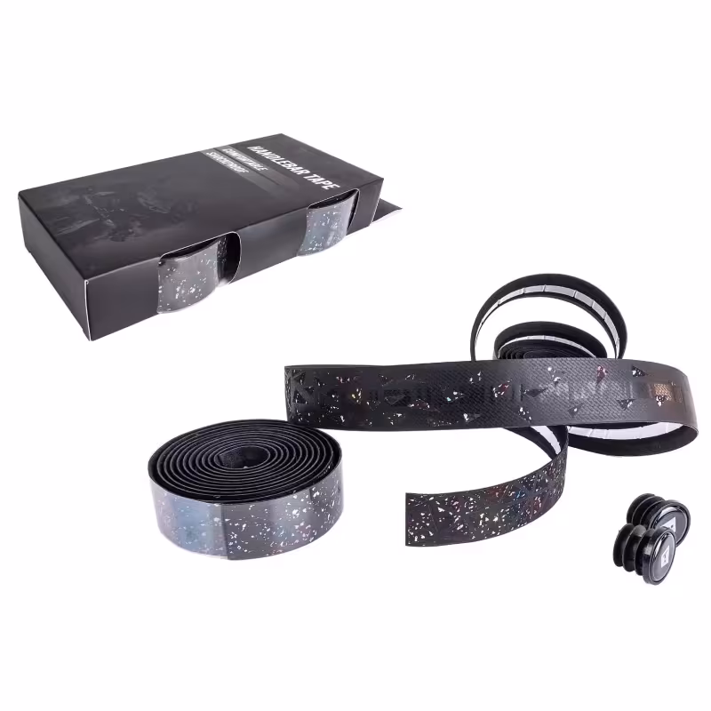 Обмотка руля Tech Team Reflect EVA+PU Black, узор с светоотражающими элементами, 2 шт