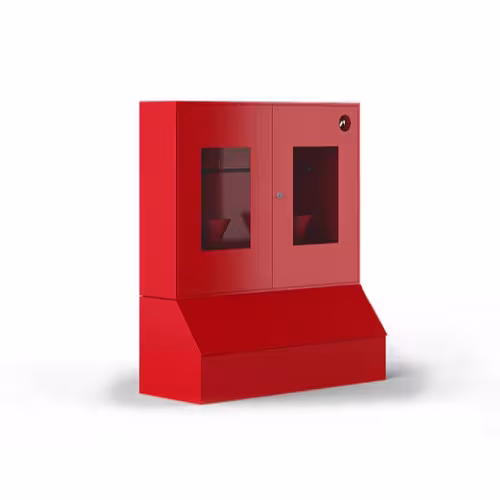 Щит пожарный, металлический, закрытый, 1300х1500х540 мм, с ящиком для песка