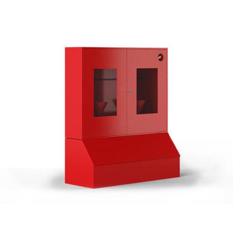 Щит пожарный, металлический, закрытый, 1300х1500х540 мм, с ящиком для песка