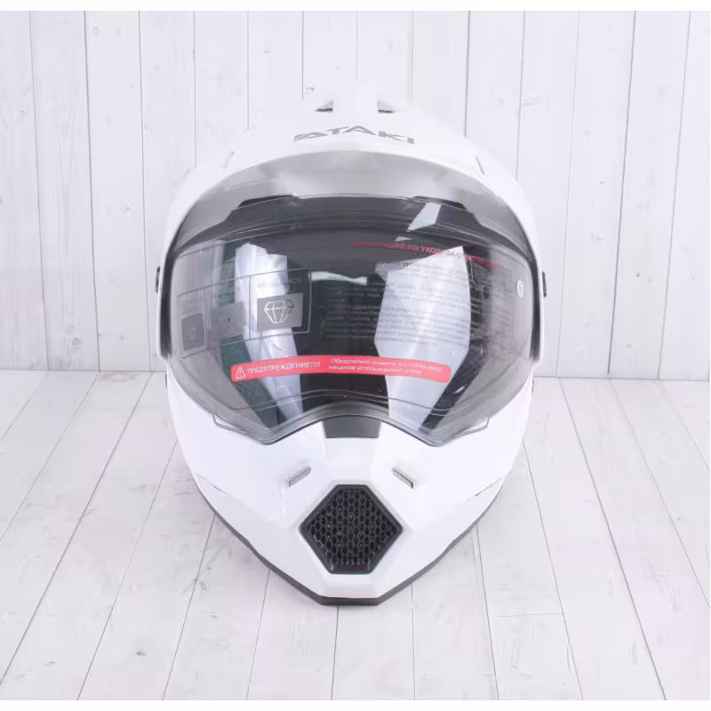 Мотошлем Ataki JK802 Solid, белый глянец, размер L