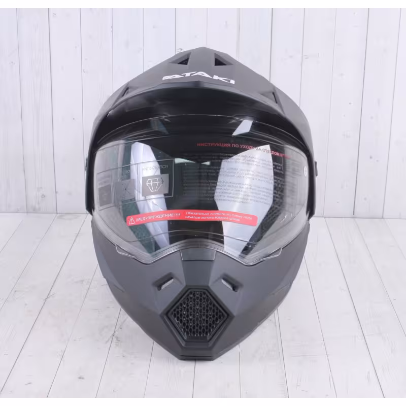 Мотошлем Ataki JK802 Solid, черный матовый, размер L