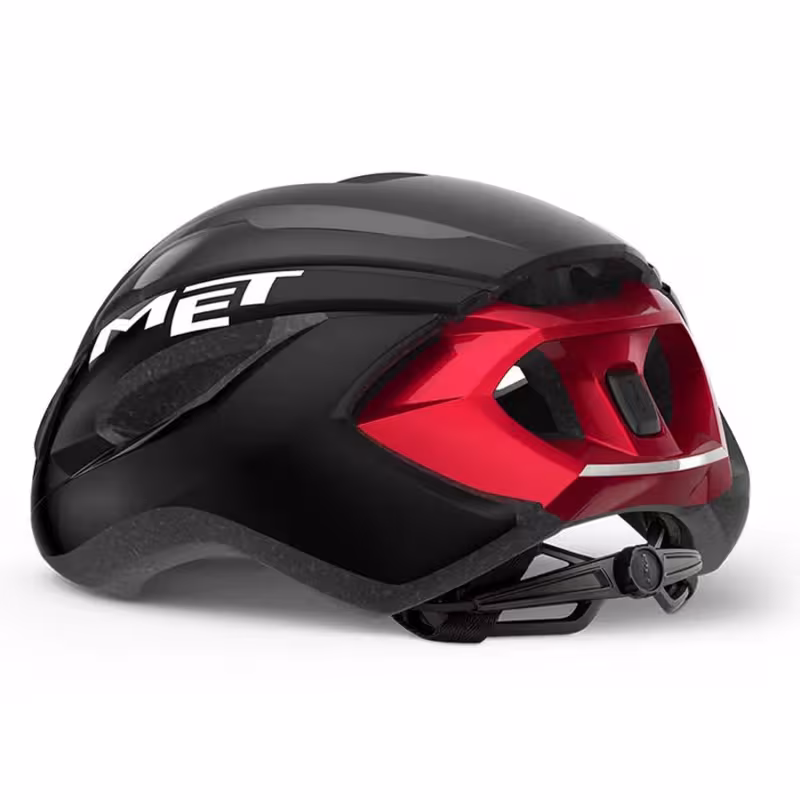 Велошлем Met Strale Black/Metallic Red, черный/красный, размер L, 58-61 см