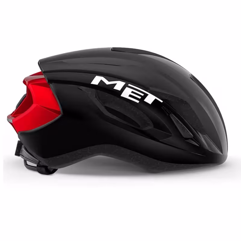 Велошлем Met Strale Black/Metallic Red, черный/красный, размер M, 56-58 см