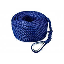Трос плетеный швартовый Skipper, 10 мм, 20 м, синий