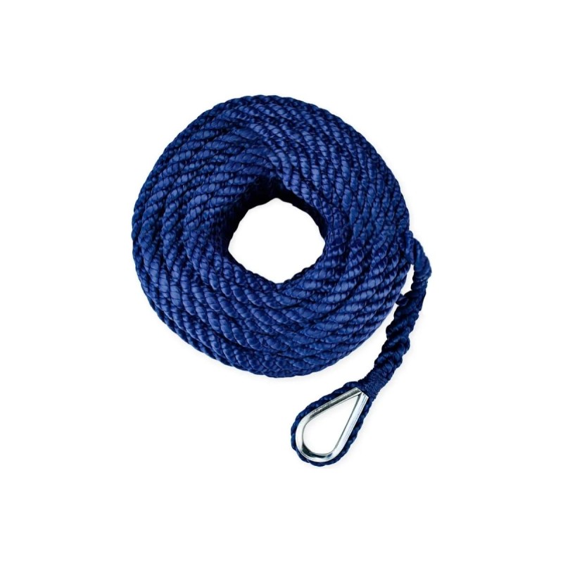 Трос плетеный швартовый Skipper, 10 мм, 20 м, синий