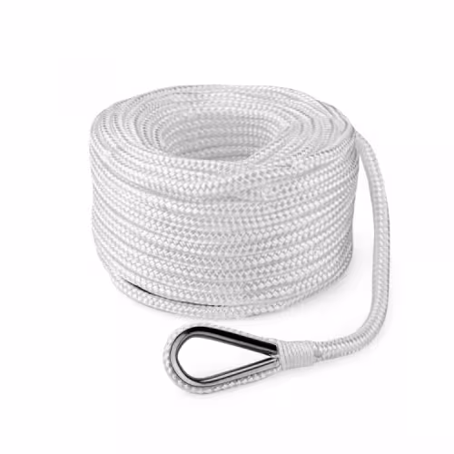 Трос плетеный швартовый Skipper, 10 мм, 50 м, белый